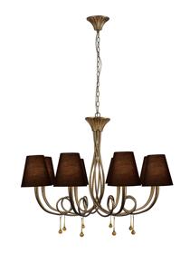 M6205/BS  Paola Pendant Round 8 Light Gold Painted
